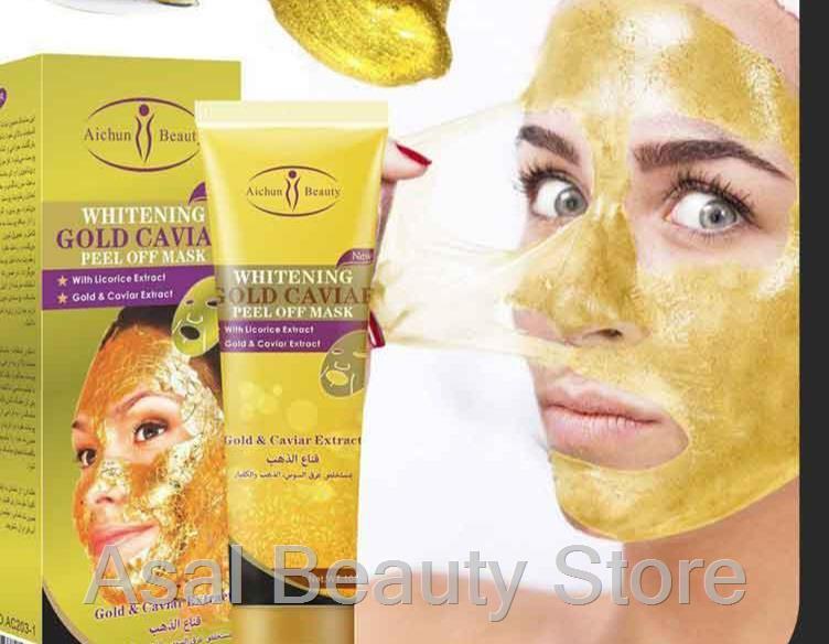 ماسک صورت پیل آف تیوپی طلا و خاویار 
