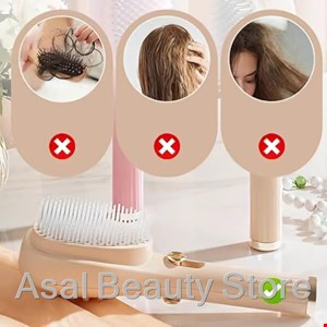 برس مو دکمه‌دار خودتمیزشونده