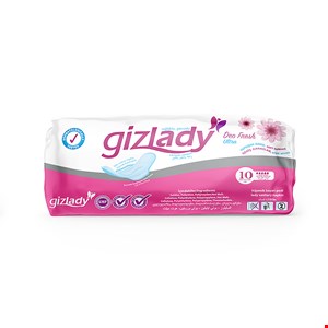 نوار بهداشتی گیزلیدی Gizlady پد کوتاه بالدار 10 عددی